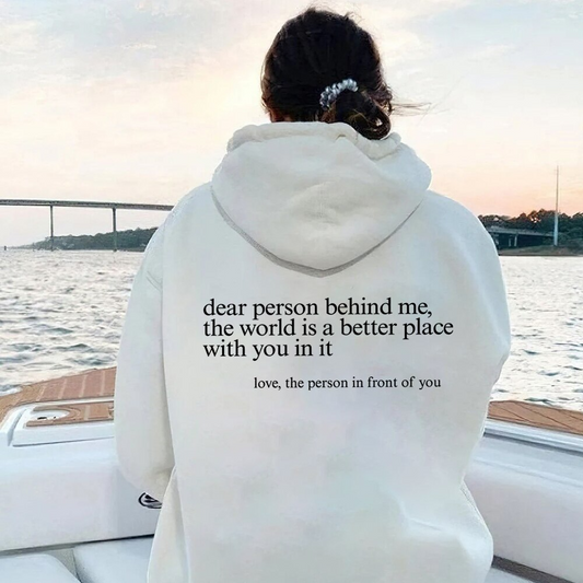 Dear Person - Cotton Hoodie with a Unique Message